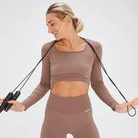 MP x Tatiana Nahtloses Croptop mit langen Ärmeln – Haselnuss - XXL