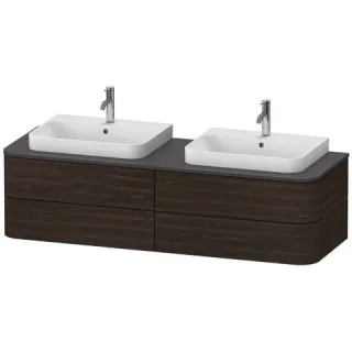 Duravit Happy D.2 Plus Konsolenwaschtischunterbau wandhängend Nussbaum gebürstet Matt 1600x550x408 m HP4974B69690010