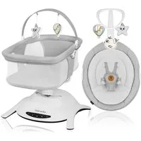 lionelo Babywippe Bella und Bella Set, 360' drehbarer Sitz, 12 beruhigende Melodien mit Lautstärkeregelung