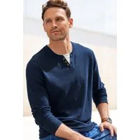 H.I.S Strickpullover Pullover mit hochwertiger Halslochverarbeitung in double-layer Optik