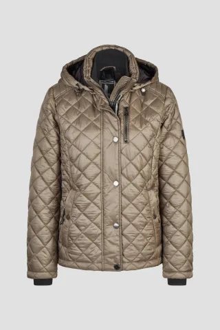 Barbara Lebek - Steppjacke mit Kapuze taupe - Gr. - 42