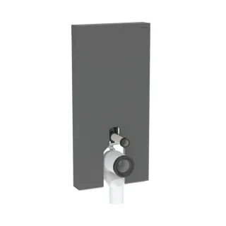 Geberit Monolith Plus Stand-WC-Modul 131203CD7 Front schwarz, Seitenverkleidung schwarz / Aluminium gebürstet, Bauhöhe 101cm