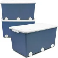Babykajo Aufbewahrungsbox (Boxen mit Rollen, 3 St., mit 50L Volumen), Stapelbloxen, Aufbewahrungsboxen, Box zum Aufbewahren