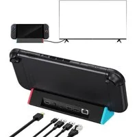 TUWENA Tragbare Switch 2 Dockingstation, 1000 Mbit Ethernet-Adapter, LAN-Dock Zubehör Nintendo (Ladestation mit 4K 120 Hz HDMI/Typ C/USB 3.0)