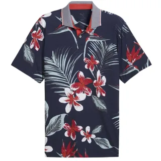 Puma - "Mattr Luau" Poloshirt für Herren, Hochleistungsmaterial (Dunkel-Marineblau/Rot)