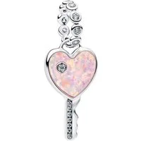 Pandora Charm Schlüssel 794427C01, Anhänger Opalisierender Herz Silber