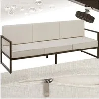 tectake Essgruppe Garten-Loungesofa, (Set., 1-tlg), Pulverbeschichtetes Stahlgestell für maximale Stabilität