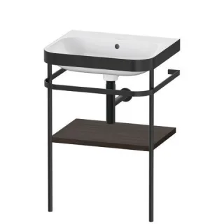 Duravit Happy D.2 Plus c-bonded Set mit Metallkonsole Nussbaum gebürstet Matt 575x490x850 mm - HP473 HP4735N6969