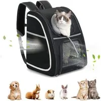 Refined Living Tiertransporttasche Haustier Rucksack mit Netzfenster Tragbare und Faltbare Katzentasche bis 8,00 kg, Katzenrucksack mit Seitentaschen Atmungsaktive und Leichte Hundetasche