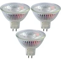 TRANGO LED-Leuchtmittel, 3er Set MR16-NT3 LED Leuchtmittel mit MR16 Fassung zum Austausch herkömmlicher Halogen Leuchtmittel MR16 I GU5.3 I G4 12 Volt 3000K, 3 St., Glühlampe, Reflektor Lampe, LED Birnen