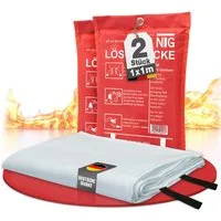 NTG Nutzfahrzeug Technik GmbH Löschdecke 1m² NTG Feuerlöschdecke Fiberglas Brandschutzdecke DIN EN1869, 100x100 cm, (2-St), Brandschutzdecke 1x1m