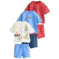 Next T-Shirt & Shorts 6-teiliges Baby-Set, Oberteile und Shorts (6-tlg)