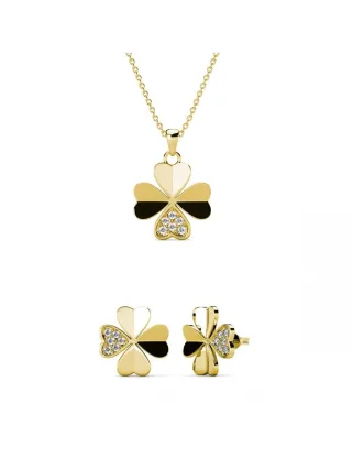 Parure et Coffret Kleeblatt - Doré et Cristal