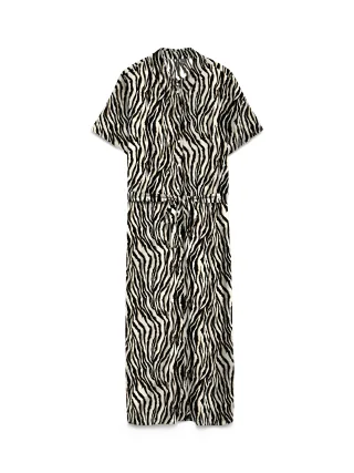 VERO MODA - VMEASY JOY S/S LONG SHIRT DRESS WVN GA Oatmeal - Gr. - M