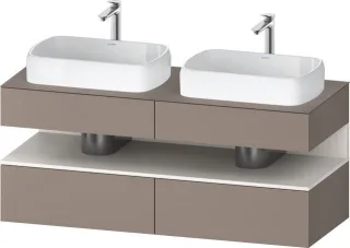Duravit Qatego Konsolenwaschtischunterbau wandhängend Basalt Matt 1400x550x600 mm - QA4767084430010 QA4767084430010