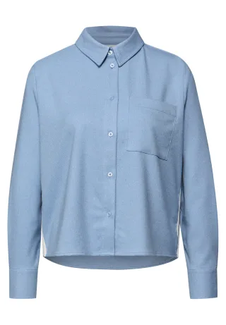 Street One - Melange Bluse mit Tape frosted blue mel. - Gr. - 42