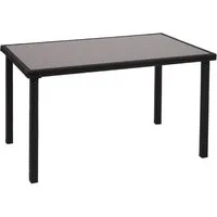 PROREGAL® Gartentisch Poly-Rattan Tisch HxBxT 71x120x75cm Gartentisch Balkontisch