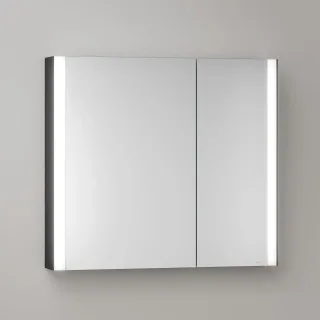 KEUCO Royal Atlas LED Spiegelschrank 80 x 71 x 12,7 cm mit 2 Türen, asymmetrisch, Aufputz 211201450020