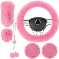 GarveeMore Lenkradbezug 6-teilige Lenkradabdeckung Soft Handbremse Schaltung Abdeckung