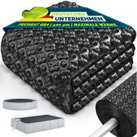 tillvex Pool-Abdeckplane tillvex® ProHeat QB4 Pool Solarfolie 400 my Solarplane Solarheizung (Solarplane ProHeat QB4 Wärmeplane Solarabdeckplane, zuschneidbar Solarabdeckung Poolheizung für Wassererwärmung), Elite Pool Solarfolie 400 µm Rund &Rechtec