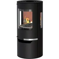 Thermia Kaminofen Hiron Trio V1 Stahl schwarz 3-Seitig, 6 kW, Zeitbrand