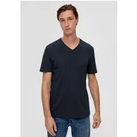 s.Oliver T-Shirt T-Shirt V-Ausschnitt, kurzarm, Baumwolle, einfarbig