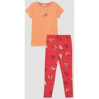 s.Oliver Kurzarmshirt T-Shirt Set aus T-Shirt im A-Shape und Leggings mit All-over-Print