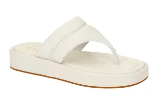Clarks Damen Pantoletten 26176262 4 ALDA WALK off white Plateau Zehentrenner