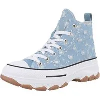 Ital-Design Damen High-Top Freizeit Sneakerboots (89246699) Flach Sneakers High in Hellblau