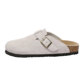 EVER AU Damen Pintail Leder Komfort Clog Sandalen - Taupe Wildleder