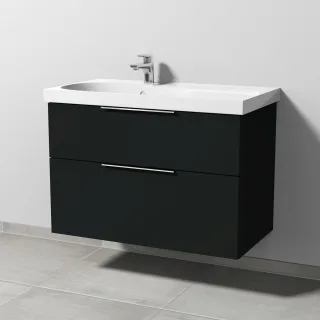 Sanipa 3way Waschtischunterbau zu Geberit Acanto Waschtisch mit 2 Auszügen, Vulkan-Matt UP4191V