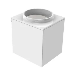 Emco Asis 958227415 Gäste-Waschtisch (Mineralguss), 450 mm Türgriff links, ohne Armaturenbohrung