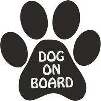 Hermann Schütz Aufkleber Aufkleber Pfote " Dog on Board" schwarz 110 x 110 mm