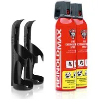 Xenotec Feuerlöschspray XENOTEC Premium Feuerlöschspray– REINOLDMAX– inkl. Wandhalterung, Dauerdruck, Löschschaum AFFF 1 %, (2-St) Auto, Wohnung, Wohnmobil, Garten, Grill