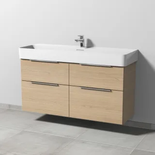 Sanipa 3way Waschtischunterbau zu Laufen VAL Waschtisch mit 4 Auszügen, Eiche-Nordic UM82548