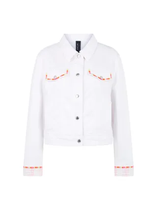 Marc Cain Sports - Jeansjacke mit bunten Stickereien white - Gr. - 38