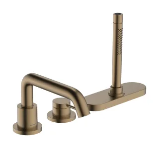 Hansgrohe 3-Loch Wannenrandmischer Tecturis S mit sBox, brushed bronze, 73447140 73447140