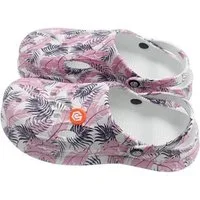 VewoTex Damen Clogs Blumen » günstige Damenschuhe » Blumenmuster Badeschlappen Clog (1 Paar Schuhe, 2-tlg., Kein Set) » Sommer Garten Schuhe » Badelatschen mit Riemen und Cut-Outs