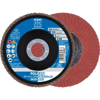 PFERD TOOLS POLIFAN Fächerscheibe PFF flach A-COOL SG INOX+ALU Edelstahl/Alu - 67658125