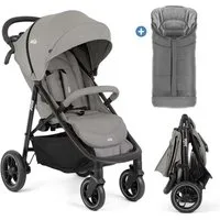 Joie Kinder-Buggy Litetrax - Pebble, Sportwagen mit Fußsack, Liegefunktion & Einhand-Faltung bis 22 kg