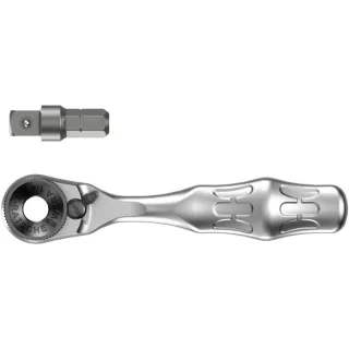 Wera 8001 A Zyklop Mini 1 SB Bit-Ratsche 1/4", mit 1/4"-Antrieb, 2-teilig - 05073230001