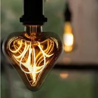 ZMH LED-Leuchtmittel Vintage Edison Glühbirne 3W Deko Herzform Gold Antike Nostalgie, E27, Warmweiß