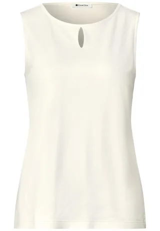 Street One - Top mit Rundhals und Cut-Out-Detail off white - Gr. - 38