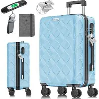 KESSER Hartschalen-Trolley Reisekoffer, 4 Rollen, ABS Hartschalenkoffer mit Zahlenschloss Kofferwaage & Reisebrieftasche