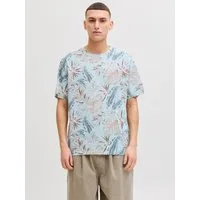 Jack & Jones Rundhalsshirt JJHONOLULU AOP TEE SS CREW NECK Baumwolle, regular fit