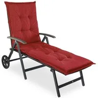 sunnypillow Liegenauflage Polsterauflagen für Gartenliege 190 x 60 x 9cm, 1 Stück Rot