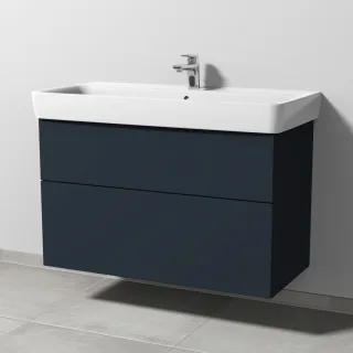 Sanipa 3way Waschtischunterbau zu Geberit Renova Plan Waschtisch mit 2 Auszügen, Marine-Matt SP8811R