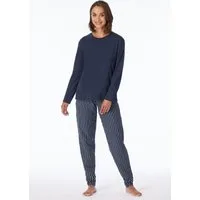uncover by SCHIESSER Schlafanzug Uncover Nightwear (2 tlg) mit Rundhalsausschnitt, Langarm, Single Jersey-Qualität