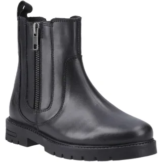 Hush Puppies Liana Leder Stiefel für Mädchen in Schwarz