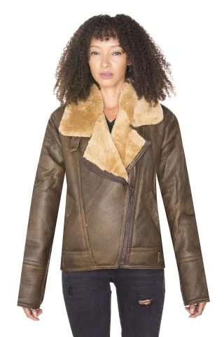 Damen B3 Fliegerjacke aus Schafsleder-Bergamo